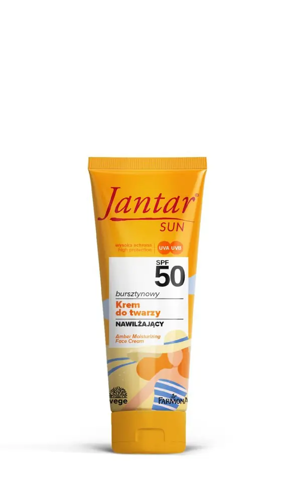 ⁨FARMONA Jantar Sun Bursztynowy Krem do twarzy - nawilżający SPF50 50ml⁩ w sklepie Wasserman.eu