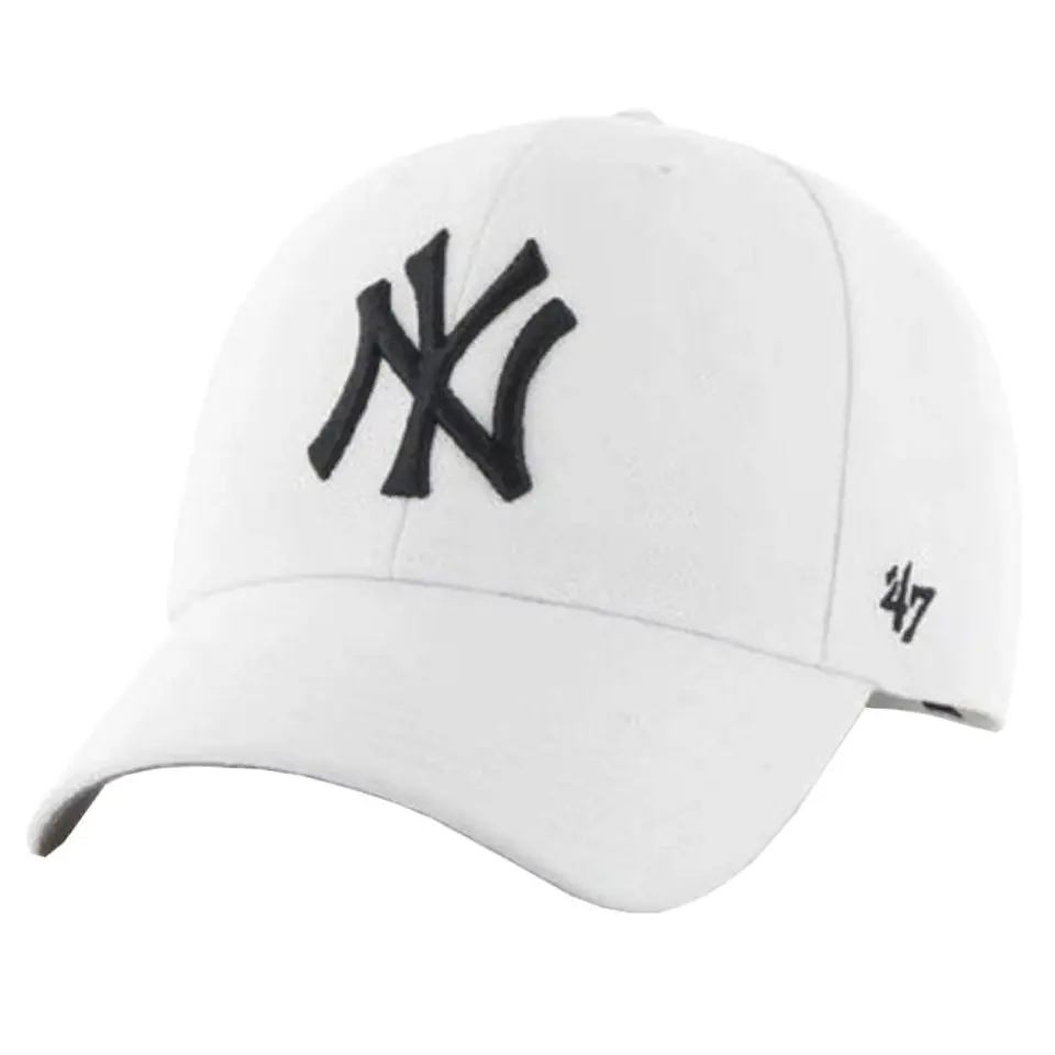 ⁨Czapka z daszkiem 47 Brand New York Yankees MVP Cap B-MVPSP17WBP (kolor Biały, rozmiar One size)⁩ w sklepie Wasserman.eu