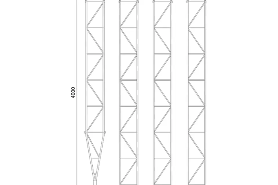 ⁨Aluminiowy maszt kratownicowy M435 bez osprzetu - wysokość 16m⁩ w sklepie Wasserman.eu