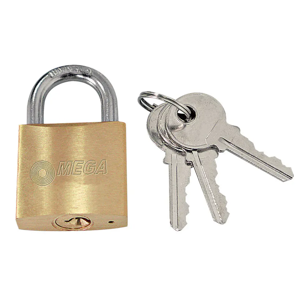 ⁨24250K Brass Padlock 50mm Card, Mega⁩ at Wasserman.eu