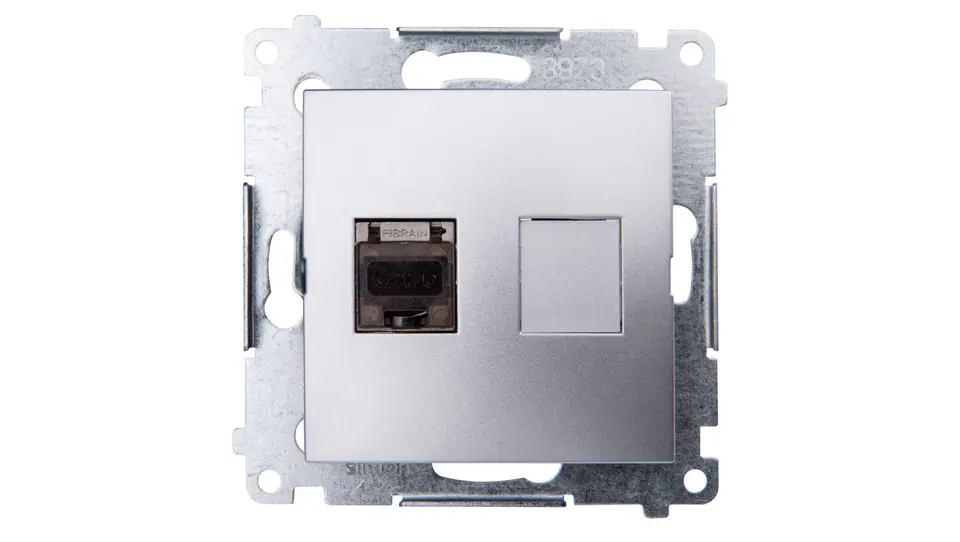 ⁨Simon 54 Computer socket RJ45 cat.6 shielded with shutter silver matt D61E.01/43⁩ at Wasserman.eu