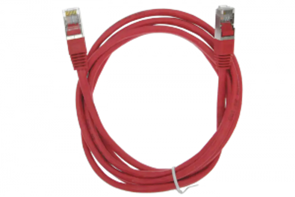 ⁨Patchcord FTP kategorii 6A 0.5m czerwony⁩ w sklepie Wasserman.eu