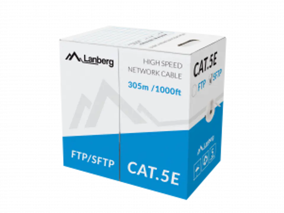 KABEL LAN FTP KAT.5E 305M DRUT CU SZARY CPR + FLUKE PASSED LANBERG w sklepie Wasserman.eu