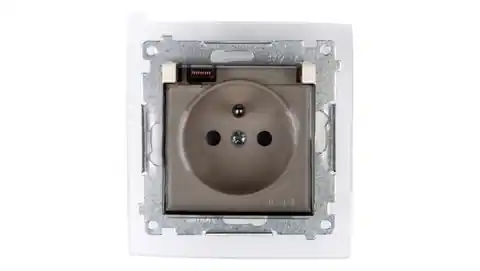 ⁨Simon 54 Splash-proof socket IP44 with transparent flap cream DGZ1BZ.01/41A⁩ at Wasserman.eu
