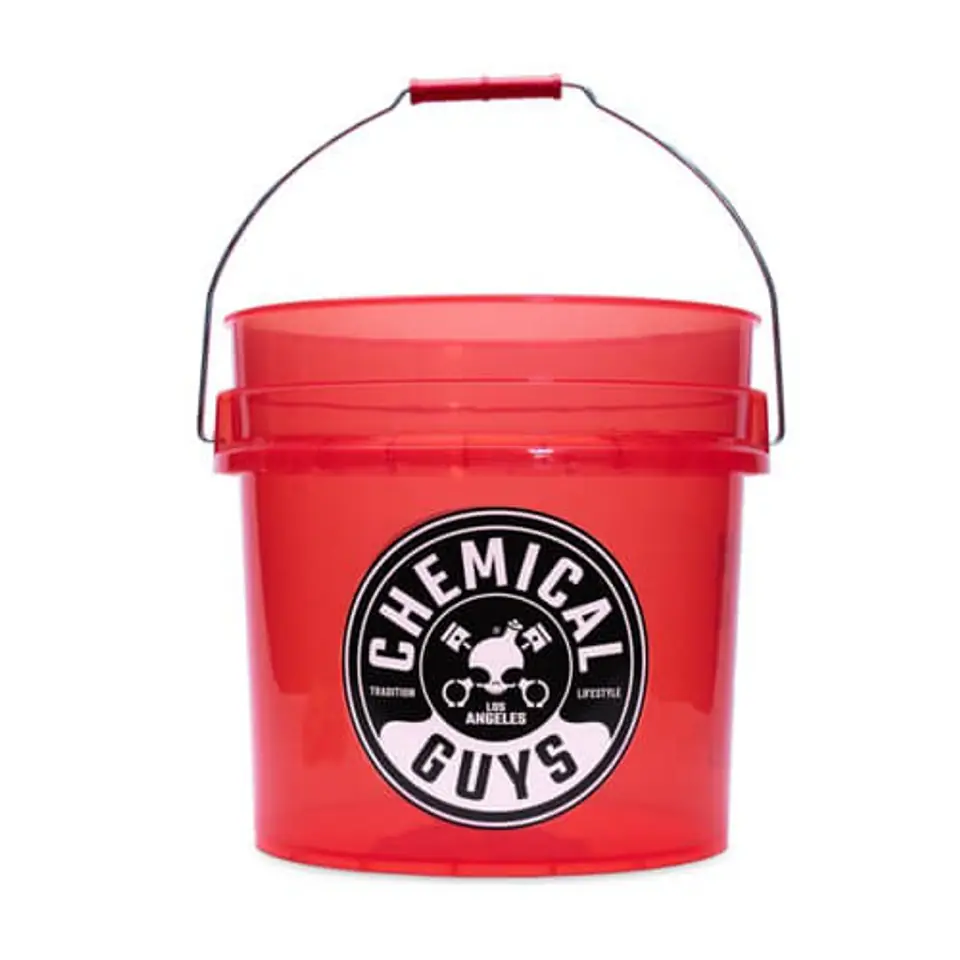 ⁨Chemical Guys Transparent Red Carwash Bucket 19L - wiadro detailingowe⁩ w sklepie Wasserman.eu