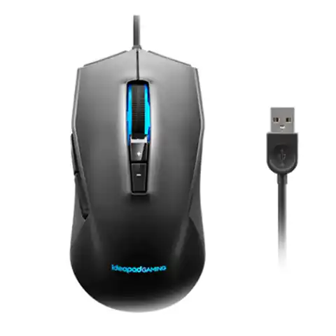 ⁨Lenovo IdeaPad Gaming M100 RGB Gaming Mouse, czarna, ergonomiczny kształt; 2 strefy RGB; 7-kolorowe podświetlenie cyrkulacyjne;⁩ w sklepie Wasserman.eu