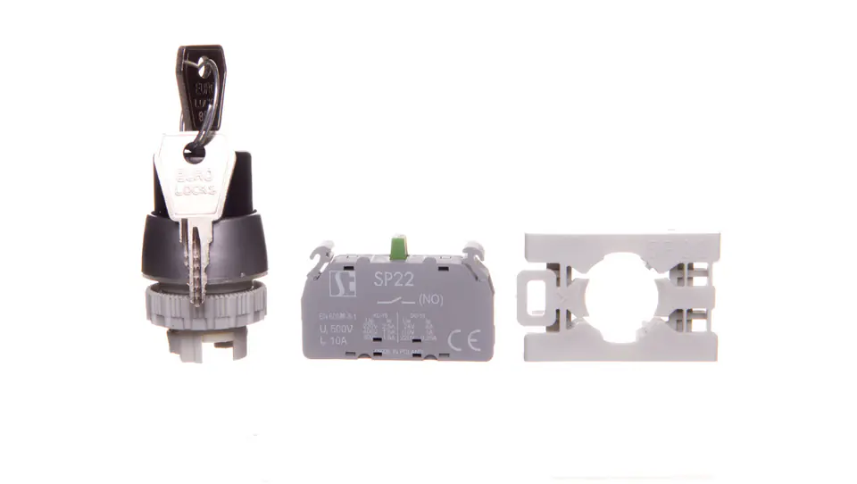 ⁨Przycisk pokrętny 2 położeniowy klucz 22mm 1Z bez samopowrotu SP22-SAV-10.⁩ w sklepie Wasserman.eu