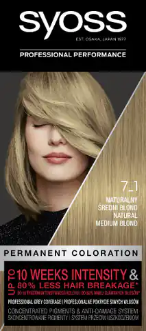 ⁨Schwarzkopf Syoss Farba do włosów nr 7_1 Naturalny Średni Blond 1op.⁩ w sklepie Wasserman.eu