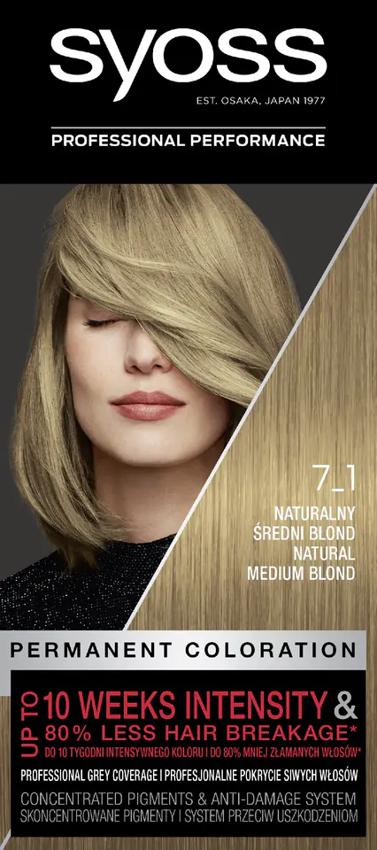 ⁨Schwarzkopf Syoss Farba do włosów nr 7_1 Naturalny Średni Blond 1op.⁩ w sklepie Wasserman.eu