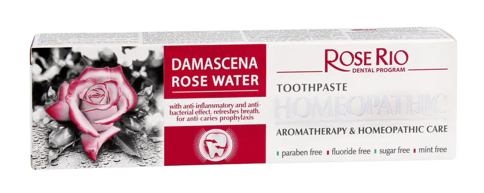 Rose Rio Pasta do zębów HOMEOPATHIC DAMASCENA ROSE WATER - 65ml w sklepie Wasserman.eu