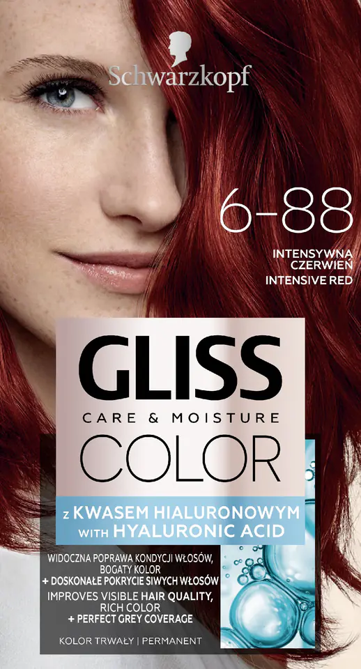 ⁨Schwarzkopf  Gliss Color Krem koloryzujący nr 6-88 Intensywna Czerwień 1op.⁩ w sklepie Wasserman.eu