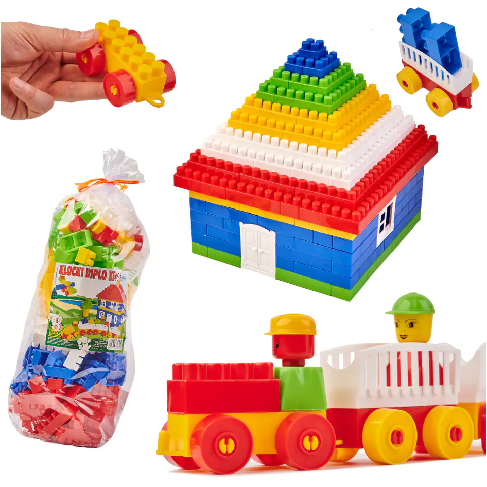 ⁨DIPLO Klocki 3D dla dzieci konstrukcyjne plastikowe 219el.⁩ w sklepie Wasserman.eu