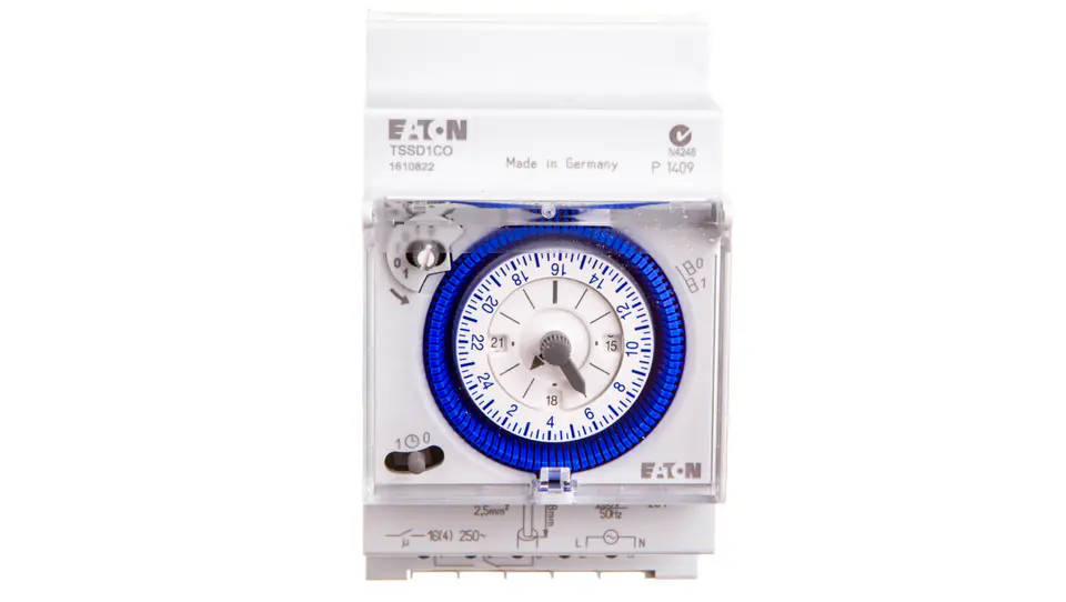⁨Analogowy zegar sterowniczy 16A jednokanałowy dobowy TSSD1CO 167391⁩ w sklepie Wasserman.eu