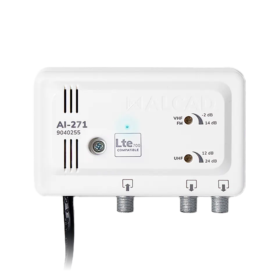 ⁨Alcad AI-271 1I/2Out LTE700 Broadband TV Amplifier⁩ at Wasserman.eu