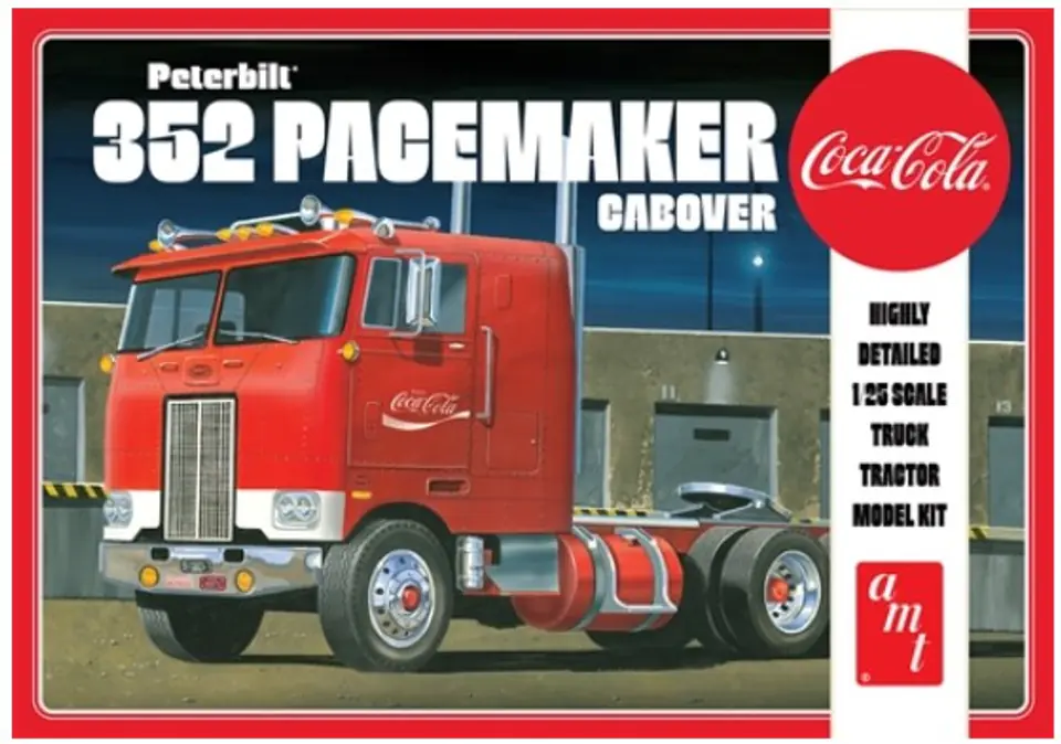 ⁨Model plastikowy - Ciężarówka Peterbilt 352 Pacemaker Cabover Coca-Cola 1:25 - AMT⁩ w sklepie Wasserman.eu