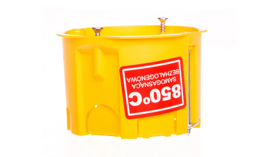 ⁨Self-extinguishing flush-mounted box IP20 yellow PK-60 K-G N 0201-0N /40pcs/⁩ at Wasserman.eu