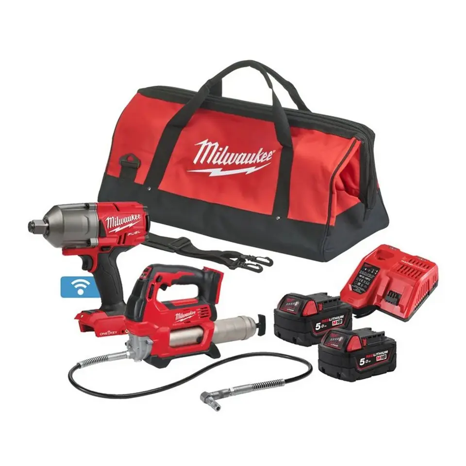 ZESTAW POWERPACK 18V M18GG+ONEFHWF34 M18ONEPP2Q-502X 2*5.0AH w sklepie Wasserman.eu