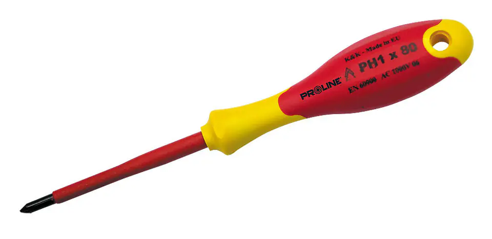 ⁨10597 Screwdriver 1000V Cross Pozidriv electrotechnical PZ2x100 mm, Proline⁩ at Wasserman.eu