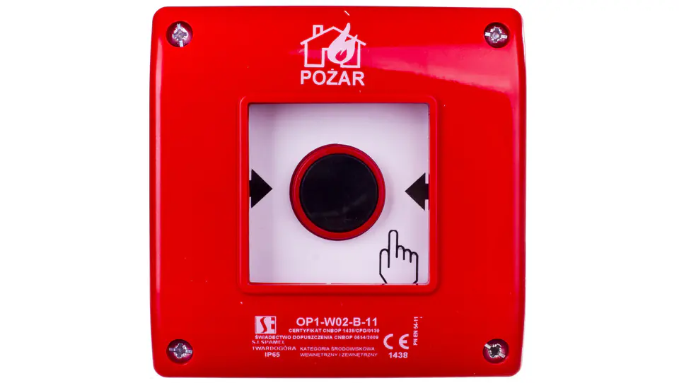 ⁨Fire button flush-mounted 1Z 1R red OP1-W02-B11⁩ at Wasserman.eu