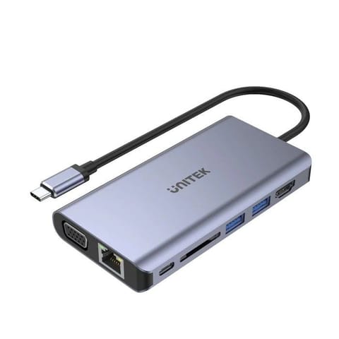 ⁨UNITEK HUB USB-C 8W1 USB-C 3.1, PD 100W, D1019B⁩ w sklepie Wasserman.eu