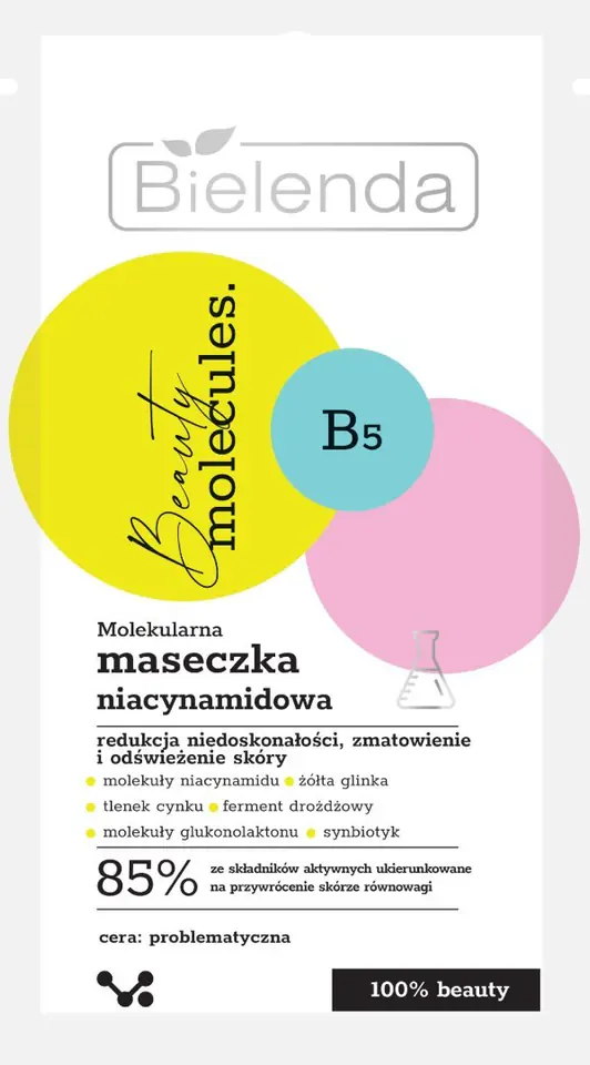 ⁨Bielenda Beauty Molecules.Molekularna Maseczka niacynamidowa - do cery problematycznej 8g⁩ w sklepie Wasserman.eu