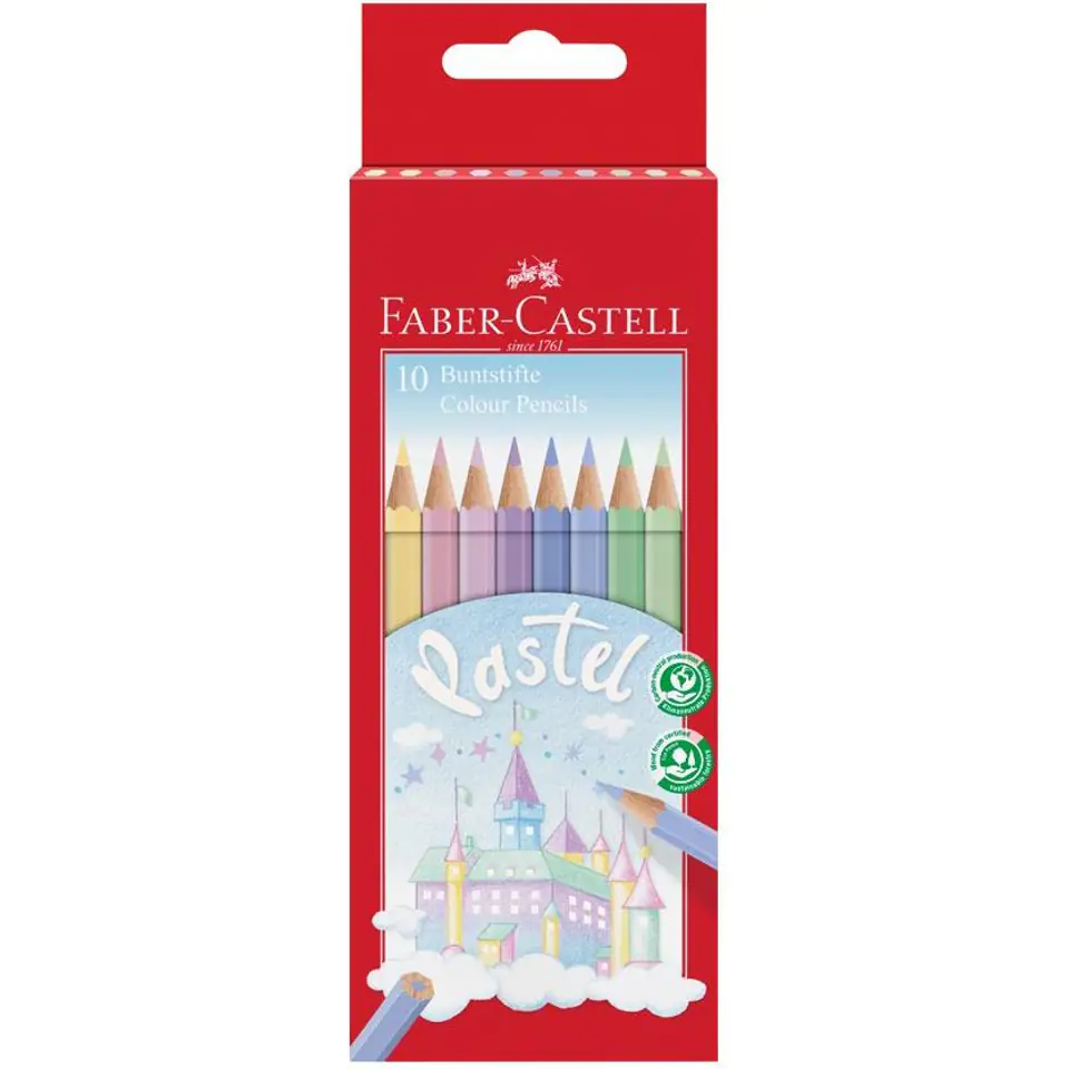 ⁨Kredki ZAMEK 10 kolorów pastelowe 111211 FABER-CASTELL⁩ w sklepie Wasserman.eu