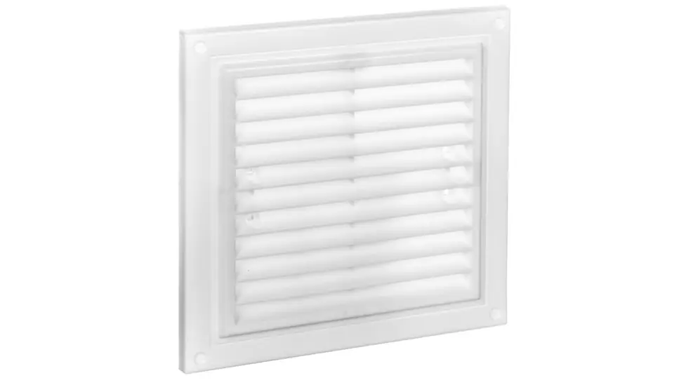 ⁨Supply and exhaust ventilation grille 150x150mm with mesh white WPZFTMV150X150WH⁩ at Wasserman.eu