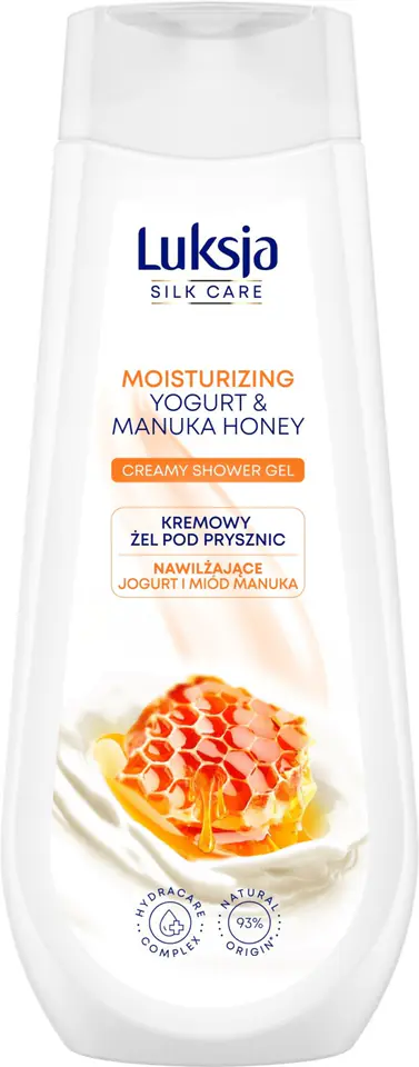 ⁨Luksja Silk Care Nawilżający Kremowy Żel pod prysznic -  Jogurt i Miód Manuka 500ml⁩ w sklepie Wasserman.eu