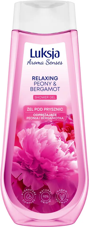 ⁨Luksja Aroma Senses Odprężający Żel pod prysznic -  Peonia i Bergamotka 500ml⁩ w sklepie Wasserman.eu