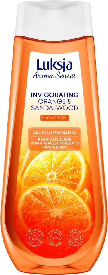 ⁨Luksja Aroma Senses Rewitalizujący Żel pod prysznic -  Pomarańcza i Drzewo Sandałowe 500ml⁩ w sklepie Wasserman.eu