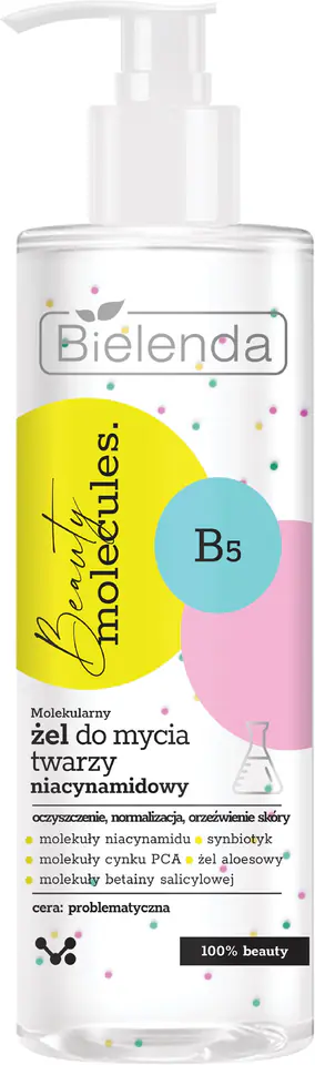 ⁨Bielenda Beauty Molecules.Molekularny Żel do mycia twarzy niacynamidowy - do cery problematycznej 195ml⁩ w sklepie Wasserman.eu