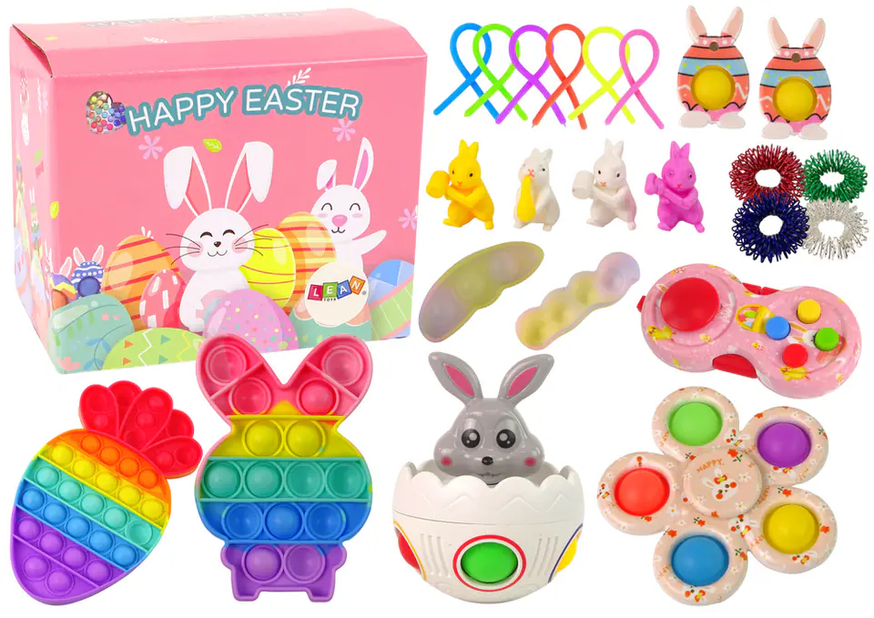 ⁨Zestaw Zabawek Wielkanocnych Fidget Toys Pop It 25 Elementów⁩ w sklepie Wasserman.eu