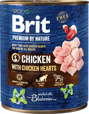 ⁨BRIT Premium by Nature Chicken with hearts - mokra karma dla psa - 800 g⁩ w sklepie Wasserman.eu