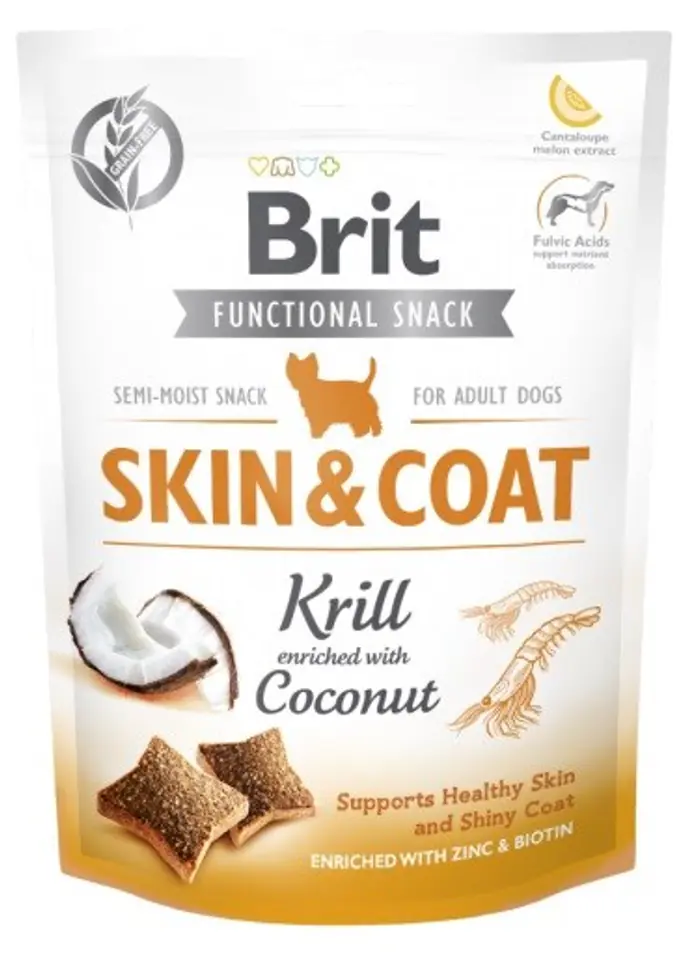 ⁨BRIT Functional Snack Skin&Coat Krill  - Dog treat - 150g⁩ at Wasserman.eu