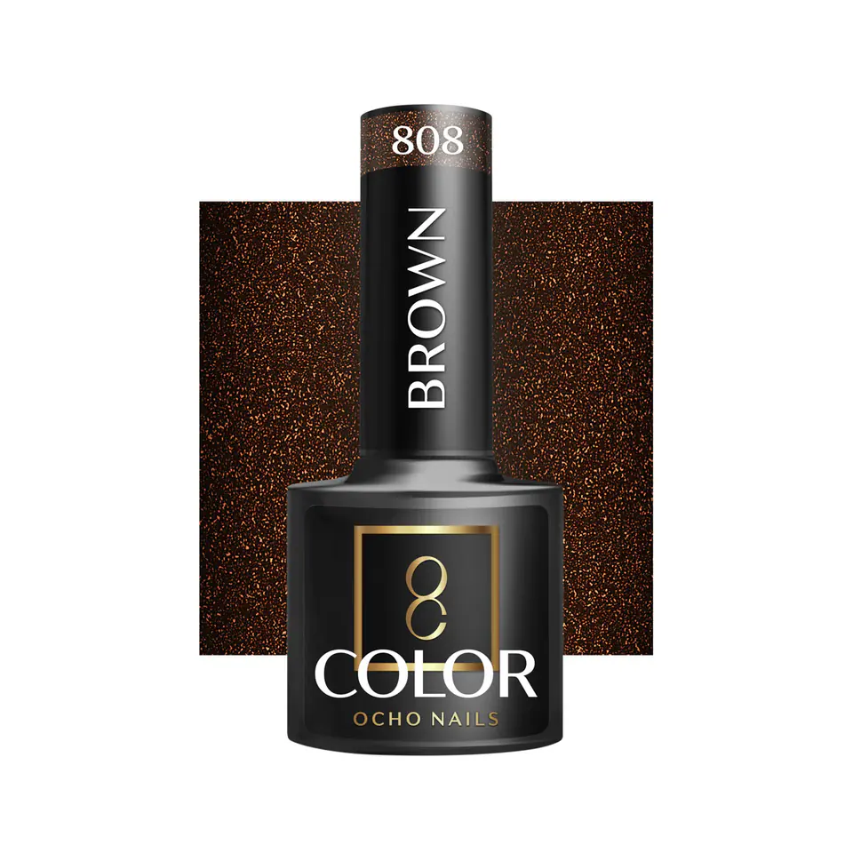 ⁨OCHO NAILS Lakier hybrydowy brown 808 -5 g⁩ w sklepie Wasserman.eu