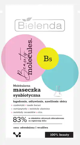 ⁨Bielenda Beauty Molecules.Molekularna Maseczka synbiotycza - do cery odwodnionej i wrażliwej 8g⁩ w sklepie Wasserman.eu