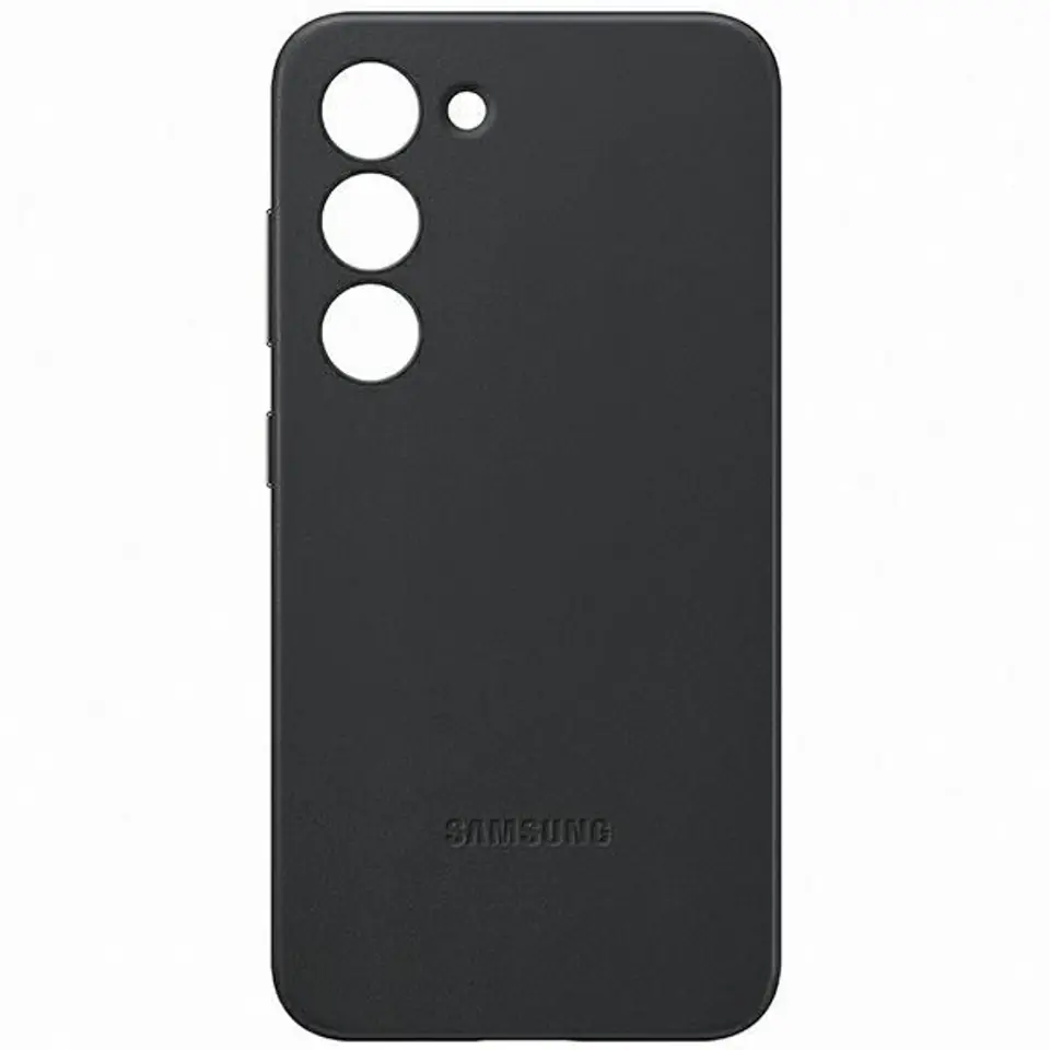 ⁨Etui Samsung EF-VS911LB S23 S911 czarny/black Leather Cover⁩ w sklepie Wasserman.eu
