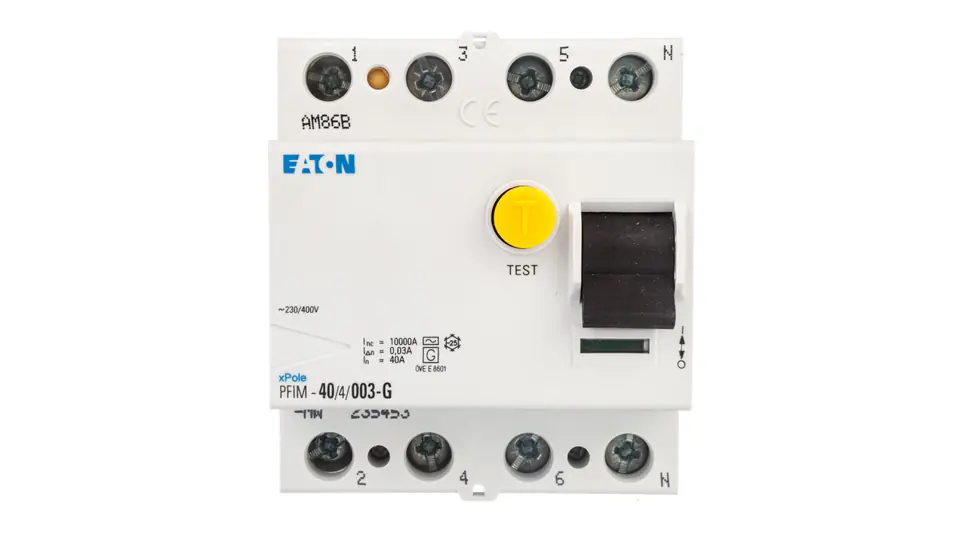 ⁨Wyłącznik różnicowoprądowy 4P 40A 0,03A typ G PFIM-40/4/003-G 235453⁩ w sklepie Wasserman.eu