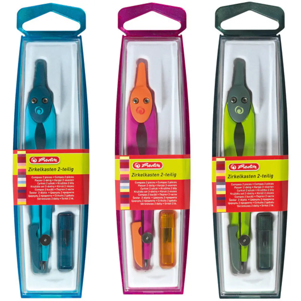 ⁨Cyrkiel szkolny na grafit 1 sztuka mix kolorów 300001322 HERLITZ⁩ w sklepie Wasserman.eu