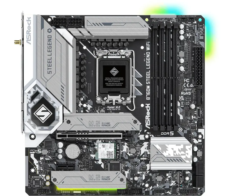 ⁨Asrock B760M Steel Legend WiFi Intel B760 LGA 1700 micro ATX⁩ at Wasserman.eu