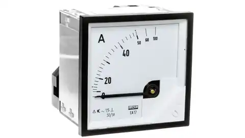 ⁨Ammeter analog panel mount 50/100A for transformer 50/5A 72x72mm IP50 C3 K=90 st. EA17N F41300000000⁩ at Wasserman.eu