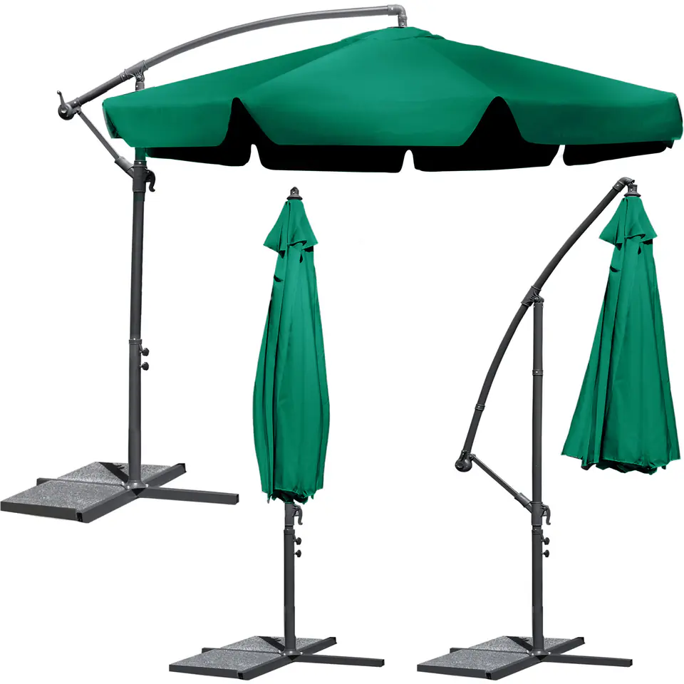 ⁨Parasol ogrodowy składany 8 segmentów zielony 350cm⁩ w sklepie Wasserman.eu
