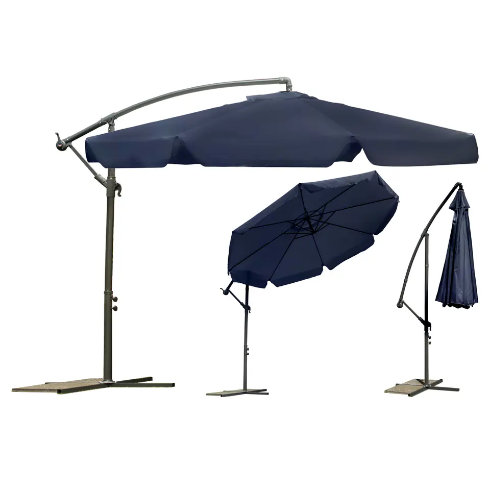 ⁨Parasol ogrodowy składany 8 segmentów granatowy 350cm⁩ w sklepie Wasserman.eu