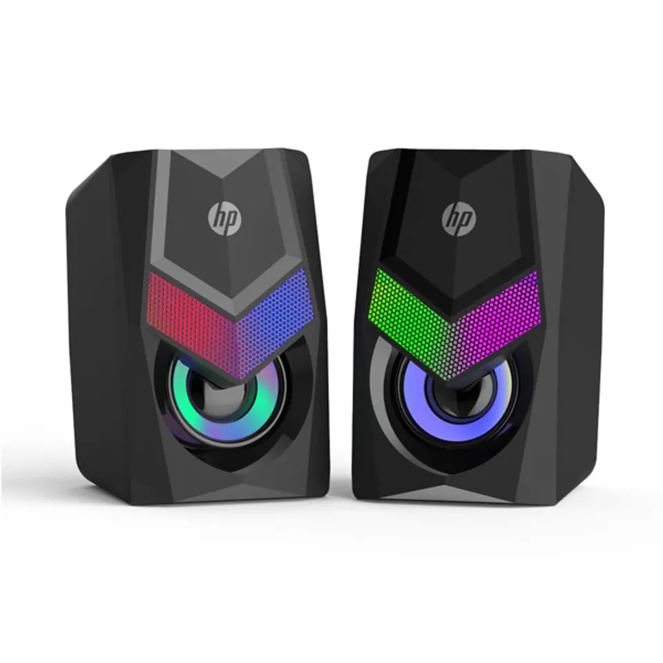 HP głośniki DHE-6000, 2.0, 6W, czarny, regulacja głośności, stołowy, 3,5 mm jack (USB), podświetlane, 160Hz-20KHz w sklepie Wasserman.eu