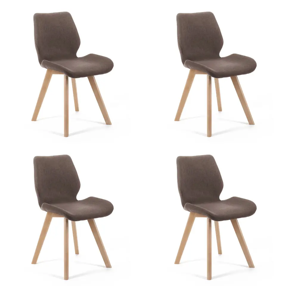 ⁨4x fabric chair SJ.0159 Brown⁩ at Wasserman.eu