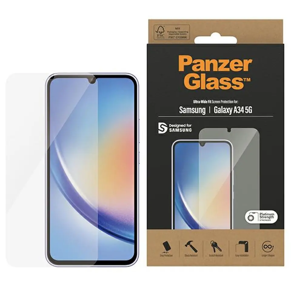 ⁨PanzerGlass Ultra-Wide Fit Sam A34 5G A346 Screen Protection 7327⁩ w sklepie Wasserman.eu