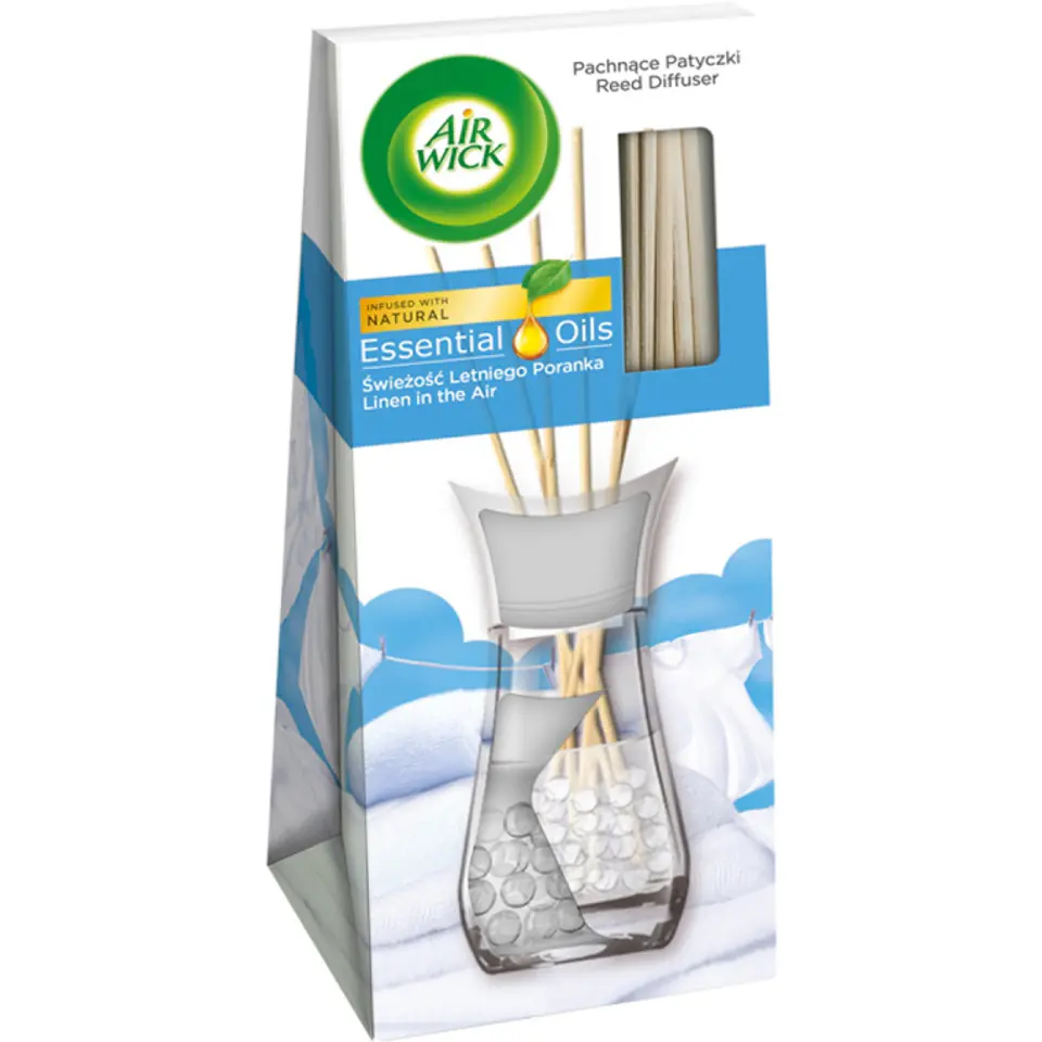 ⁨Odświeżacz AIR WICK pachnące patyczki 30ml ŚWIEŻOŚĆ LETNIEGO PORANKA⁩ w sklepie Wasserman.eu