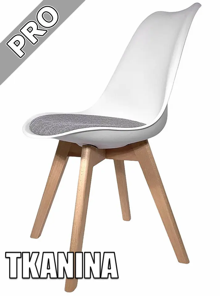 ⁨Krzesło skandynawskie MONZA WHITE Pro - Grey Fabric V⁩ w sklepie Wasserman.eu