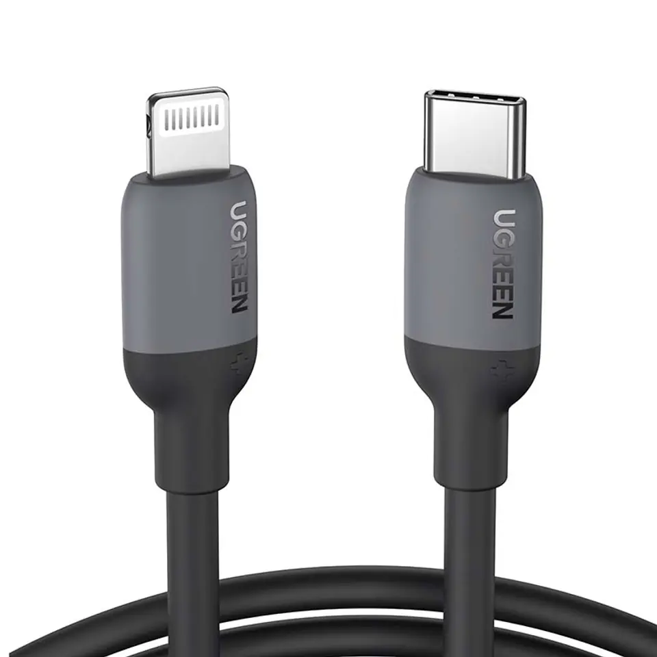 ⁨Kabel USB-C do Lightning UGREEN US387, 1m (czarny)⁩ w sklepie Wasserman.eu