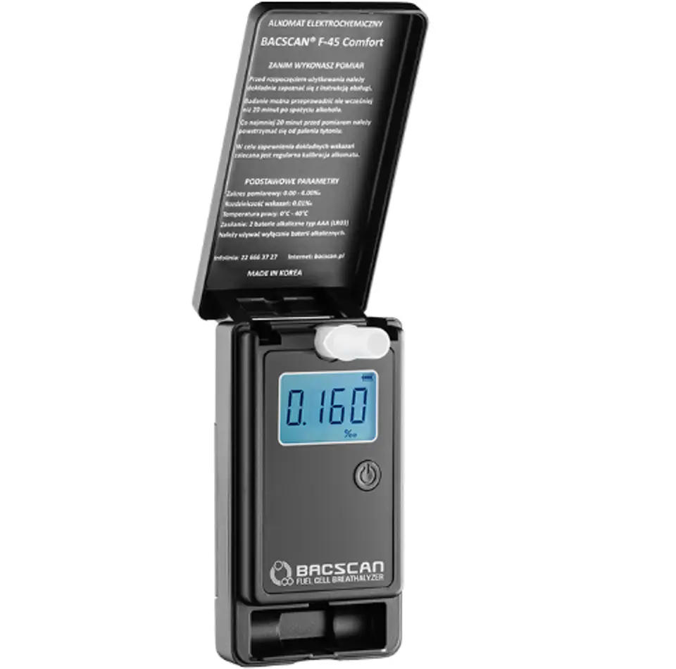 ⁨BACscan F-45 alcohol tester 0 - 4% Black⁩ at Wasserman.eu